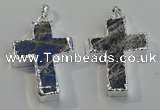 NGP6049 30*40mm - 35*45mm cross labradorite pendants