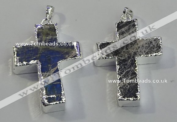 NGP6049 30*40mm - 35*45mm cross labradorite pendants