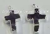 NGP6050 30*40mm - 35*45mm cross amethyst pendants