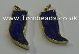 NGP6056 15*40mm - 18*45mm horn lapis lazuli pendants