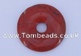 NGP606 5pcs 5*40mm red jasper gemstone donut pendants wholesale