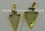 NGP6062 20*40mm - 25*45mm arrowhead lemon quartz pendants