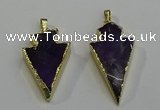 NGP6065 20*40mm - 25*45mm arrowhead amethyst pendants