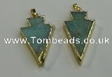 NGP6066 20*40mm - 25*45mm arrowhead amazonite pendants