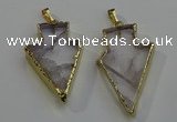 NGP6067 20*40mm - 25*45mm arrowhead white crystal pendants