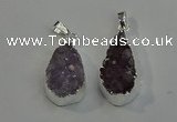 NGP6081 15*25mm – 18*30mm flat teardrop druzy agate pendants