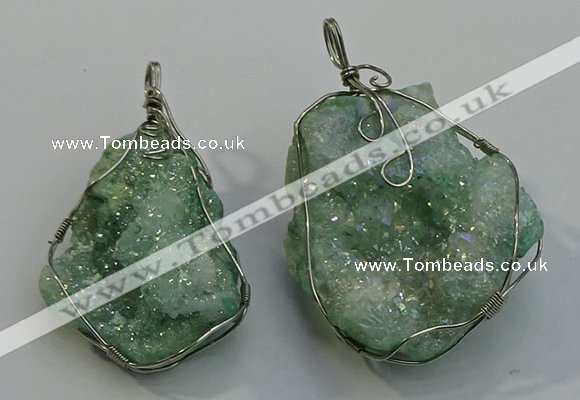 NGP6088 35*40mm – 45*50mm freeform druzy quartz pendants