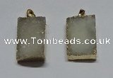 NGP6094 20*30mm – 22*35mm rectangle druzy quartz pendants