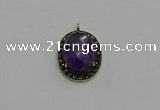 NGP6097 20*25mm - 22*30mm oval amethyst pendants wholesle