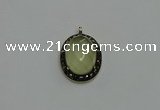 NGP6100 20*25mm - 22*30mm oval lemon quartz pendants wholesle