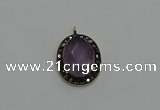 NGP6101 20*25mm - 22*30mm oval amethyst pendants wholesle