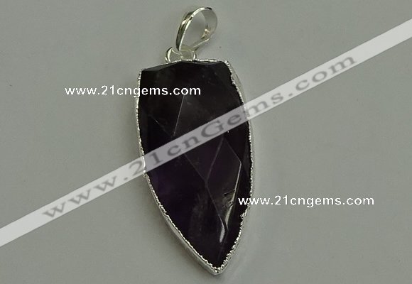 NGP6106 12*35mm - 15*40mm arrowhead amethyst pendants