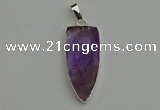 NGP6107 12*35mm - 15*40mm arrowhead amethyst pendants