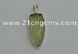 NGP6108 12*35mm - 15*40mm arrowhead lemon quartz pendants