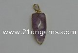 NGP6117 12*35mm - 15*40mm arrowhead amethyst pendants