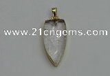 NGP6120 12*35mm - 15*40mm arrowhead white crystal pendants