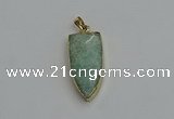 NGP6122 12*35mm - 15*40mm arrowhead amazonite pendants