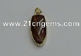 NGP6123 12*35mm - 15*40mm arrowhead red rabbit hair pendants