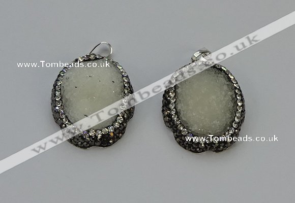 NGP6140 25*35mm freeform durzy quartz pendants wholesale