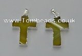 NGP6157 25*40mm - 30*40mm cross agate gemstone pendants