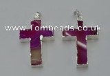 NGP6159 25*40mm - 30*40mm cross agate gemstone pendants