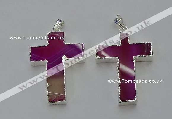 NGP6159 25*40mm - 30*40mm cross agate gemstone pendants