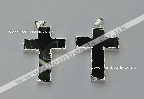 NGP6163 25*40mm - 30*40mm cross agate gemstone pendants