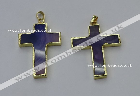 NGP6168 25*40mm - 30*40mm cross agate gemstone pendants