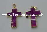 NGP6169 25*40mm - 30*40mm cross agate gemstone pendants