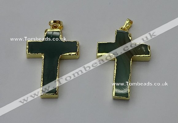 NGP6171 25*40mm - 30*40mm cross agate gemstone pendants