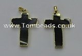 NGP6173 25*40mm - 30*40mm cross agate gemstone pendants