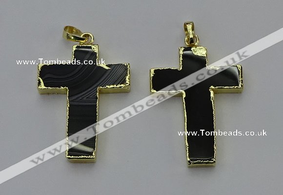 NGP6173 25*40mm - 30*40mm cross agate gemstone pendants