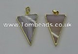 NGP6176 25*35mm - 30*40mm triangle agate gemstone pendants