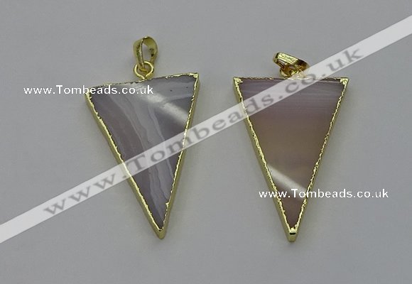 NGP6176 25*35mm - 30*40mm triangle agate gemstone pendants