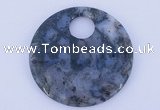 NGP618 5pcs 6*50mm moss agate gemstone donut pendants