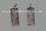 NGP6182 14*30mm - 15*38mm faceted rectangle light amethyst pendants