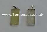 NGP6183 14*30mm - 15*38mm faceted rectangle lemon quartz pendants