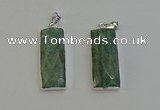 NGP6186 14*30mm - 15*38mm faceted rectangle amazonite pendants