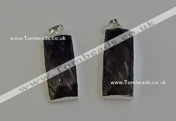 NGP6188 14*30mm - 15*38mm faceted rectangle labradorite pendants