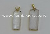 NGP6198 14*30mm - 15*38mm faceted rectangle white crystal pendants