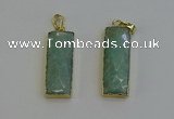 NGP6204 14*30mm - 15*38mm faceted rectangle amazonite pendants
