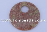 NGP622 5pcs 6*50mm Chinese unakite gemstone donut pendants