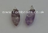 NGP6220 12*28mm - 15*30mm faceted bullet amethyst pendants