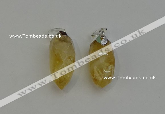 NGP6221 12*28mm - 15*30mm faceted bullet citrine pendants