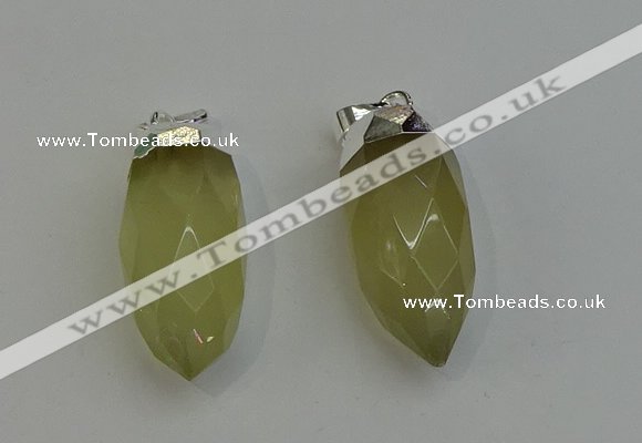 NGP6222 12*28mm - 15*30mm faceted bullet lemon quartz pendants
