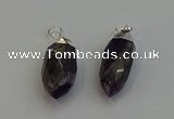 NGP6225 12*28mm - 15*30mm faceted bullet amethyst pendants