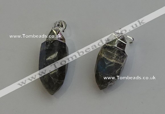 NGP6226 12*28mm - 15*30mm faceted bullet labradorite pendants