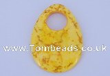 NGP623 5pcs 45*62mm flat teardrop yellow agate gemstone pendants