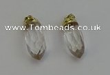 NGP6235 12*28mm - 15*30mm faceted bullet white crystal pendants