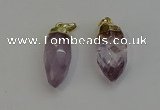 NGP6237 12*28mm - 15*30mm faceted bullet amethyst pendants